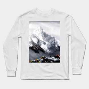 Panoramic View Of Everest Mountain Long Sleeve T-Shirt